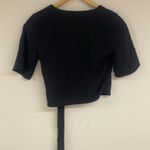 Xhilaration  Black Wrap V Neck Short Sleeve Crop Top Size XS Photo 3