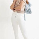 Madewell  10" High-Rise Skinny Jeans in Pure White: Step-Hem Edition Size 36P Photo 0