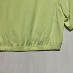 Stori. Cropped Top Women's 6 Green Stretch Round Neck Short Sleeve Pullover Green Photo 2