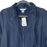 NEW CJ Banks Jacket Iridescent Size 16/18W 1X Cinch Waist Front Zip Navy Blue Photo 1