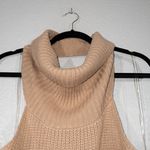 Naked Wardrobe NWT Tan In Knit For Love Open Back Sweater Size M/L Photo 2