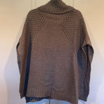 LA Made  Sage Wool Blend Turtleneck Poncho Sweater in Heather Grey Size Medium Photo 5