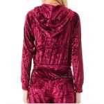LF Emma & Sam Jacket Women Small Pink Purple Crush Velvet Zip Up Hoodie Photo 2