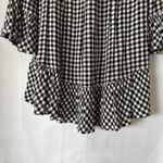 Cute! Beach Lunch Lounge Black &White Checkered Summer Shirt Ruffle‎ Size S/P Photo 8