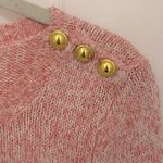 Loft  Button Shoulder Crewneck Knit Sweater in Pink Photo 1