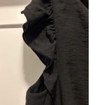 Anne Klein Black Pencil Dress Size 12 Ruffle Sleeves Below Knee With Pockets LBD Photo 2