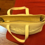 Talbots Cream and Tan Tote Bag Photo 2