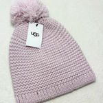 UGG  Chunky Crystal Pink Knit Beanie with Pom-Pom O/S Photo 0