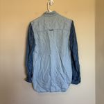 Cloth & Stone  Chambray Shirt Women's Small Blue Two‎ Tone Tencel Roll Tab Sleeve Photo 6