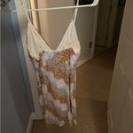 Angel Biba White, gold, and silver sparkle mini dress Photo 4