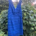 Sam Edelman  Cobalt Lace Fringe Dress sleeveless size 14 lined tassels NWT Photo 7