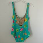 Adrienne Vittadini Aqua/Pink/Yellow Floral One Piece Bathing Suit sz 14 Photo 2