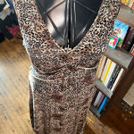 Reba  cheetah knit v-neck travelcore sleeveless dress Photo 0