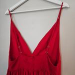 Fame and Partners  Elegant Red Maxi Dress V-Neck Formal Prom Long Wedding Ball Photo 5