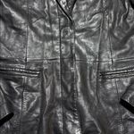 16 tall Genuine leather jacket black blazer style women's coat Photo 3