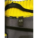 moda international Purple knit cardigan with yellow accents Size L high collar Size L Photo 5