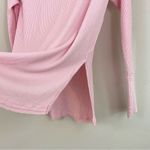 Free People  We the Free Pink Waffle Oversized Long Sleeve Blouse Size‎ Small Photo 4