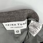Trina Turk Straight Pencil Skirt Wool & Silk Blend Lined Zip Brown Gray Grey 12 Photo 10
