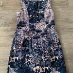 Maeve NWT  by Anthropologie Dark Blue Floral Cotton Mini Summer Dress Size 10 Photo 0