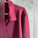 Chico's Jones NY burgundy Red Textured Button-Up Shirt/Shacket, quilted, casual, comfy Photo 6