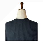 autumn cashmere Sweater Women Large Black Cashmere Rib Knit Tie Front Cardigan Photo 4
