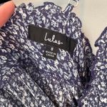Lulus  Sitting in the Sun Navy Blue Floral Print Ruffled Babydoll Dress NEW Smal Photo 5