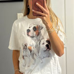 Vintage Dog Graphic Tee Shirt White Size M Photo 0