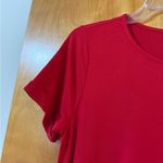 J. Jill Short Sleeve Button Detail Shirt Dress Red Pima Cotton Modal NWT Small Photo 6