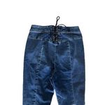 We The Free People Bell Bottom Flare Crvy Jeans Size 28 Dark Wash Raw Hem Photo 9