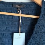 Quince NEW Organic Textured Cotton Smocked V-Neck Midi Dress XL Photo 6