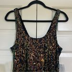 Topshop  Black Mini Dress Green Blue Gold Mermaid Sequin Sleeveless Size US 8 NWT Photo 5
