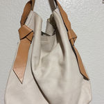Gianni Chiarini Italian Leather Hobo Tote Bag in Cream and Tan Metallic Internal Photo 0