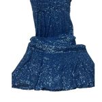 Basix Black Label Blue Sequin Keyhole Column Gown 4 Photo 9