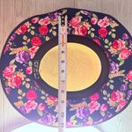 EMG sombrero hat woven floral fabric beach hat cute summer accessory hat sun hat Blue Photo 8