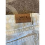 Obey  cuffed denim jean shorts size 29 in white Photo 3