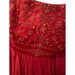 David's Bridal  Size 10 Red Strapless Dress Chiffon Satin Prom Bridesmaid NWT Photo 2