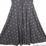 Unique Vintage  Gwynnie Bee black floral‎ print fit and flare midi dress, M Photo 8