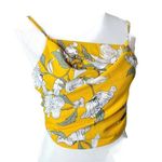 Goodnight Macaroon Crop Top Size S Yellow Floral Self Tie BOHO Chic Tropical Photo 8