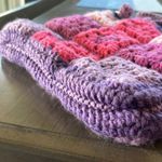 Crochet Bag Purse Knitted Tote Handbag LIned Purple Photo 6