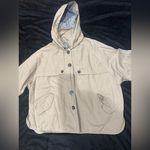 Women's Tan Hooded Raincoat Size M Photo 1