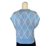 Kendall + Kylie NWOT  Super Soft Knit Sweater Vest Oversized XS Blue Photo 5