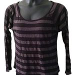 Charlotte Russe  Women’s Long Sleeve Striped Tee - Black & Gray, Size Medium Photo 4