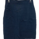 Versace Vintage Gianni Silk Navy Blue Horizontal Pleated Pencil Skirt Size S/M Photo 0