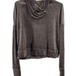 Aerie  offline velour gray cropped hoodie S lounge active casual pullover fall Photo 1