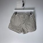 J.Crew j by  White Black Stripe Pull On Tie Waist Linen Cotton Shorts Small Photo 1