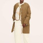 Woolrich  Olive Green Size M Quilted Longline Jacket Floral Vest Combo Photo 0