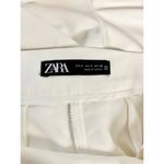 ZARA High Waisted Buttoned Straight Leg Crop Trouser Pants Ecru Women's Size S Photo 4
