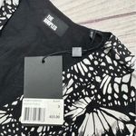 The Kooples Messy Butterfly Dress Wrap Knee Black White Size 3 US Large NEW Photo 5