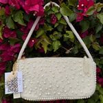 NWT Viral White Cream Beaded Shell Seashell Pearl Rose Flower Shoulder Bag Photo 6