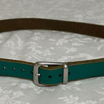 Fossil  Teal Leather Belt with Silver Buckle Sz S Photo 0